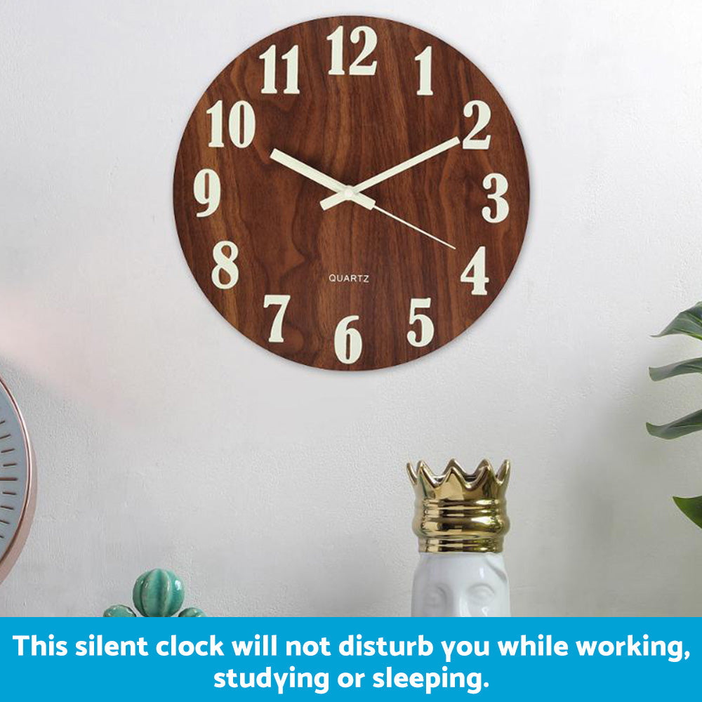 12'' Luminous Wall Clock Suitable for Home Bedroom Living Room-3