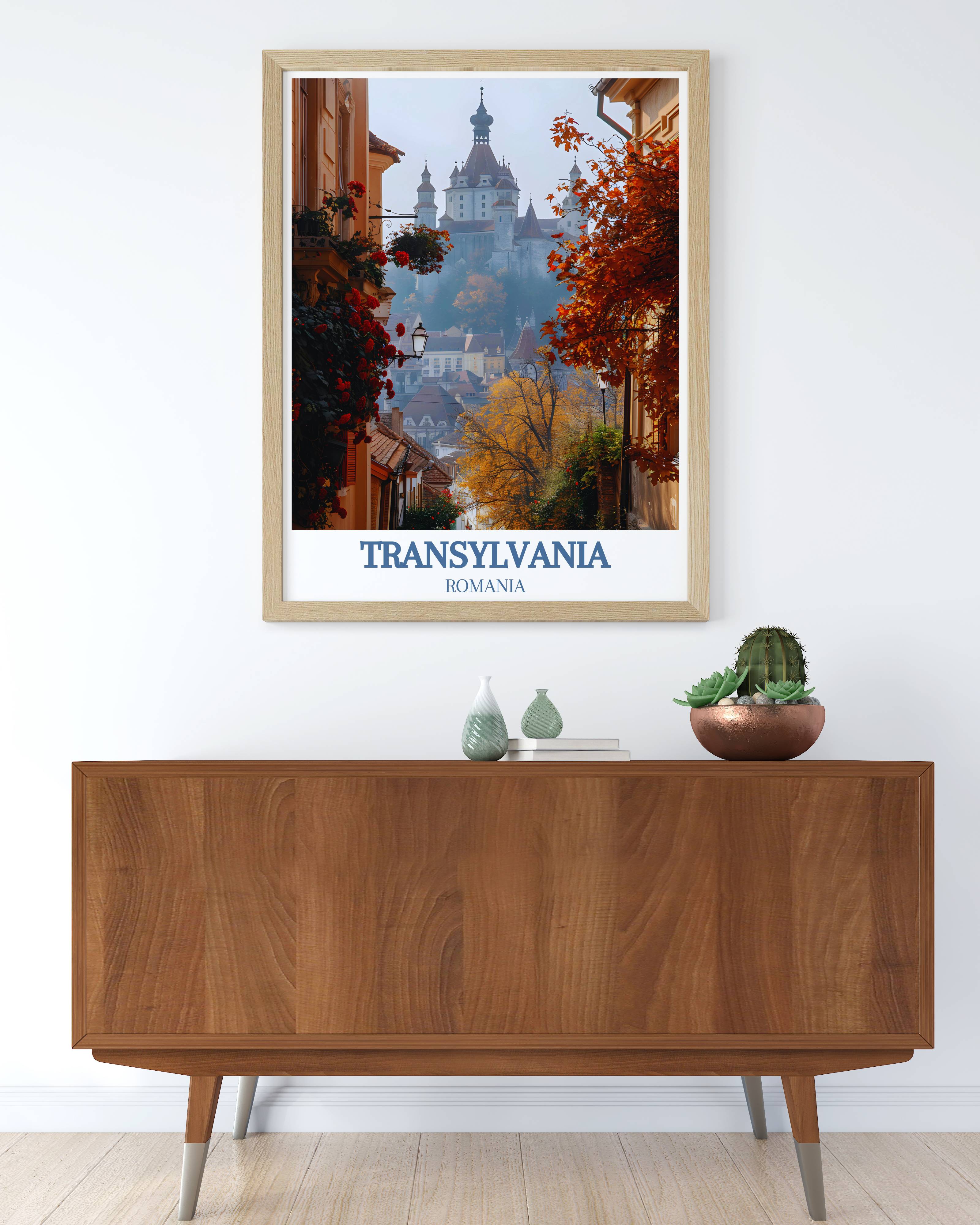 Transylvania Prints Sighișoara Citadel Wall Art Romania Modern Wall Decor