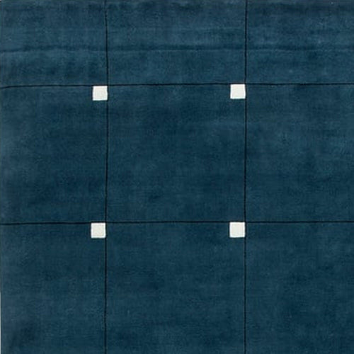 Blue with White - Handcrafted Rug/Carpet | Pure New Zealand Wool | Hand Tufted | High Pile | High Density | Yarn Dyed