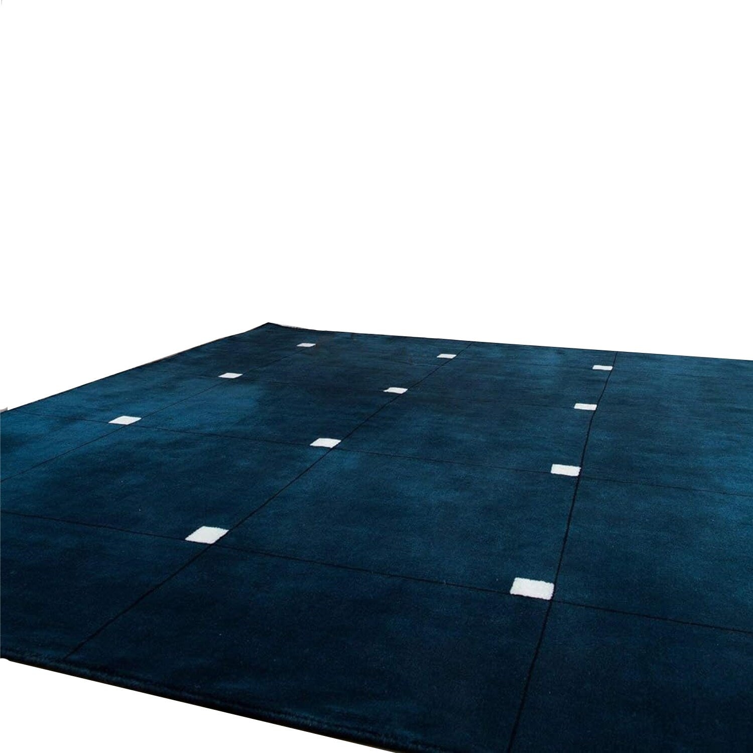 Blue with White - Handcrafted Rug/Carpet | Pure New Zealand Wool | Hand Tufted | High Pile | High Density | Yarn Dyed