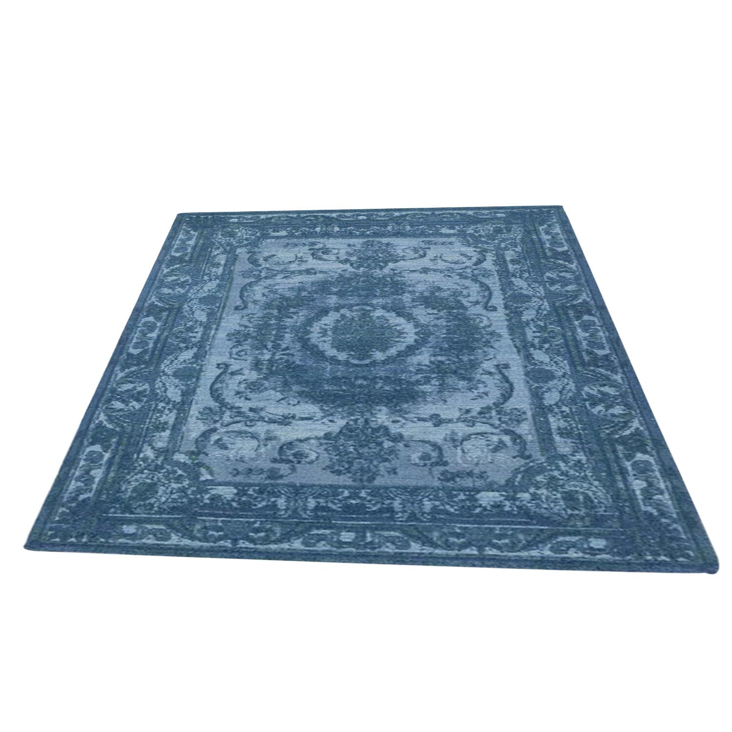 Yazdan - Handcrafted Rug/Carpet | Pure New Zealand Wool | Hand Tufted | High Pile | High Density | Yarn Dyed | Blue