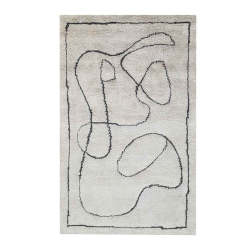Black and White - Handcrafted Rug/Carpet | Pure New Zealand Wool | Hand Tufted | High Pile | High Density | Yarn Dyed