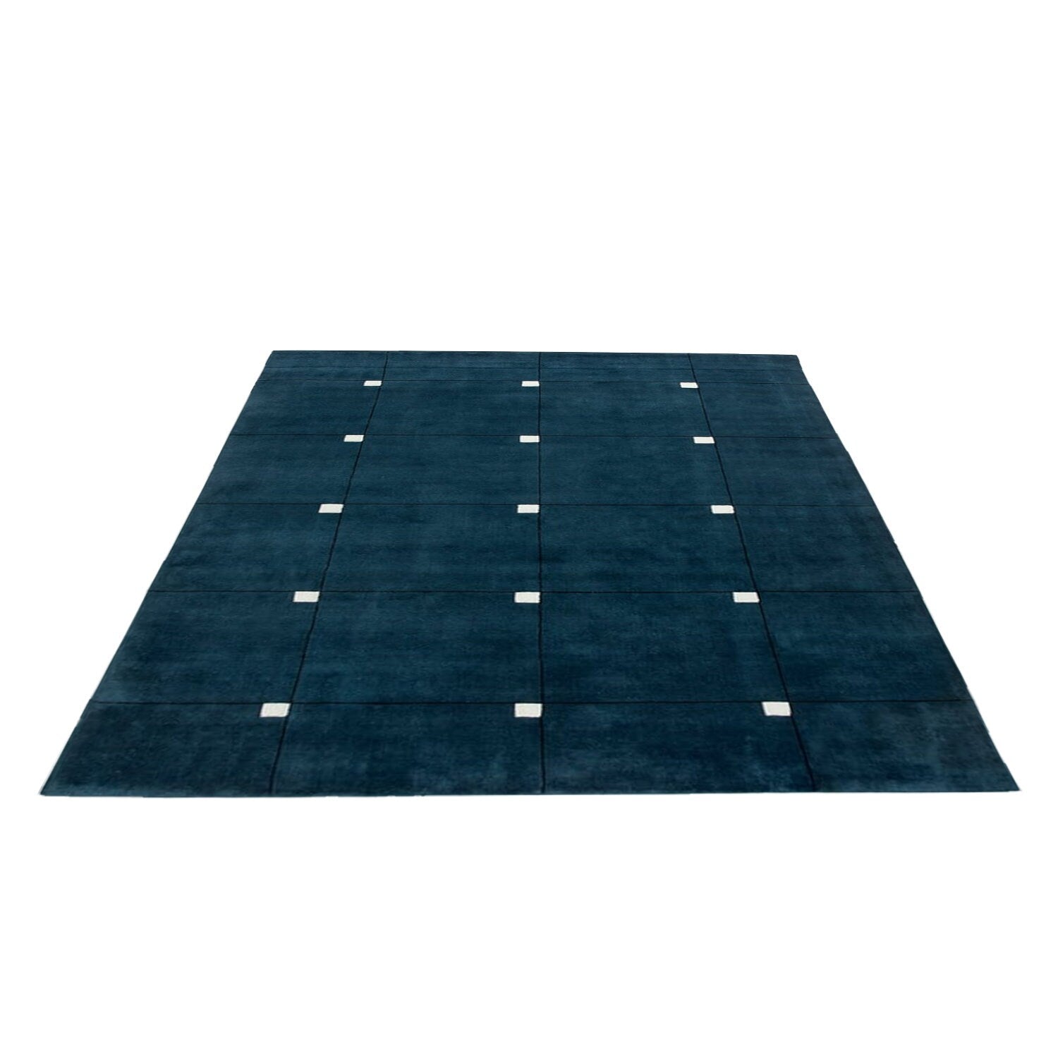 Blue with White - Handcrafted Rug/Carpet | Pure New Zealand Wool | Hand Tufted | High Pile | High Density | Yarn Dyed