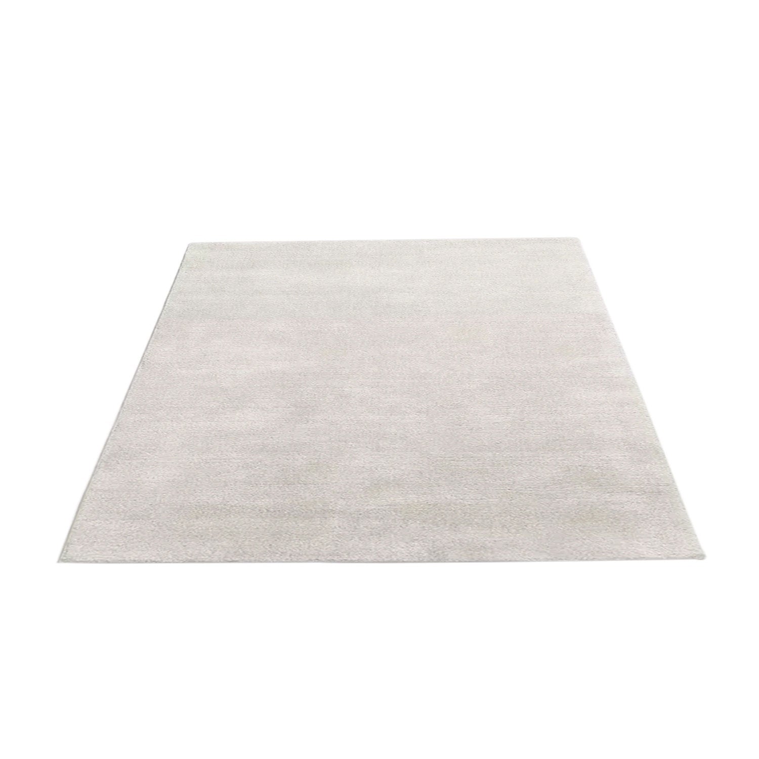 White Grey | Solid Color - Handcrafted Rug/Carpet | Pure New Zealand Wool | Hand Tufted | High Pile | High Density | Yarn Dyed