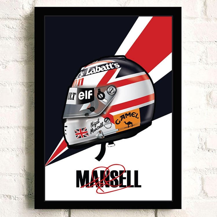 Poster Formel 1 Helm Rennfahrer Name Unterschrift · Deko Print ohne Rahmen-5
