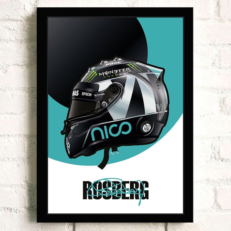 Poster Formel 1 Helm Rennfahrer Name Unterschrift · Deko Print ohne Rahmen-2