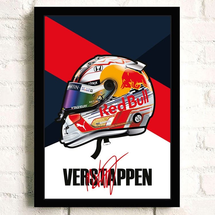 Poster Formel 1 Helm Rennfahrer Name Unterschrift · Deko Print ohne Rahmen-3