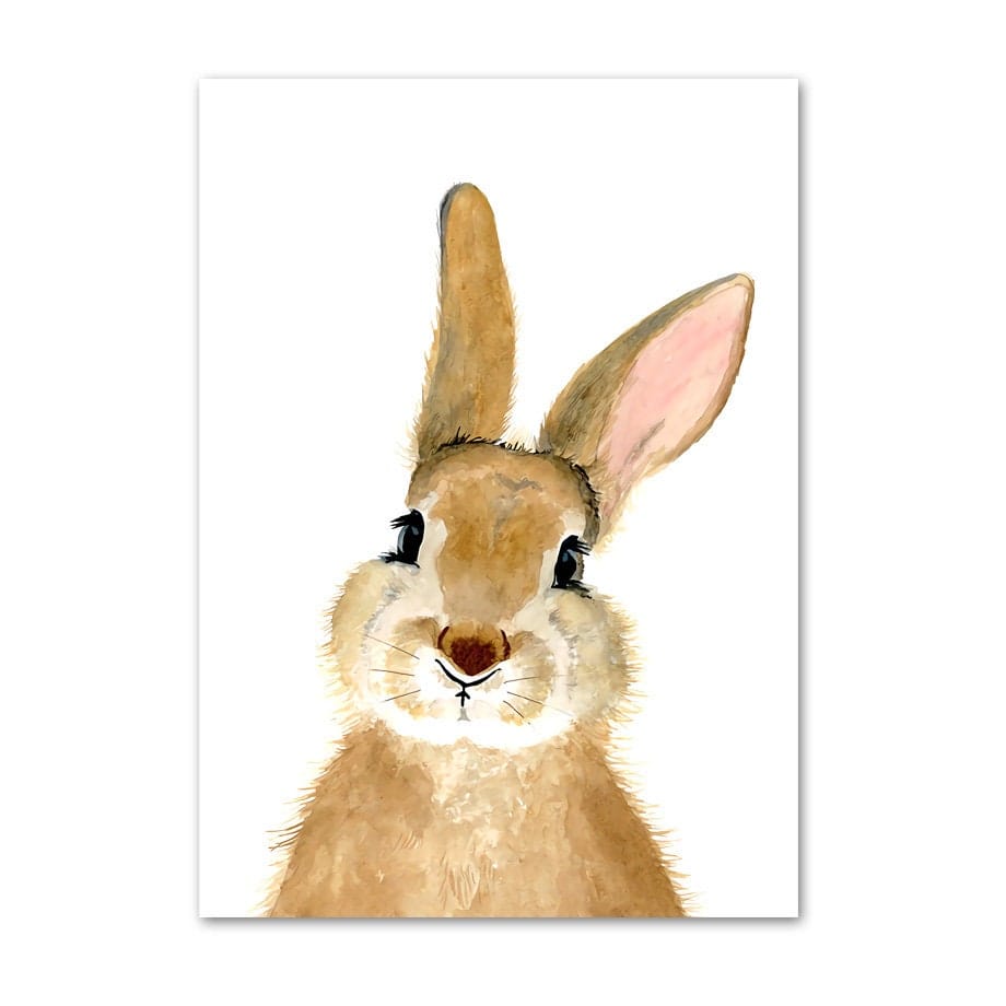 Poster Kinderzimmer Tiere Fuchs Elefant Bär Hase Zebra · Kinderzimmer Bilder · Wand Deko · Kunst Druck · Deko Print · ohne Rahmen-6