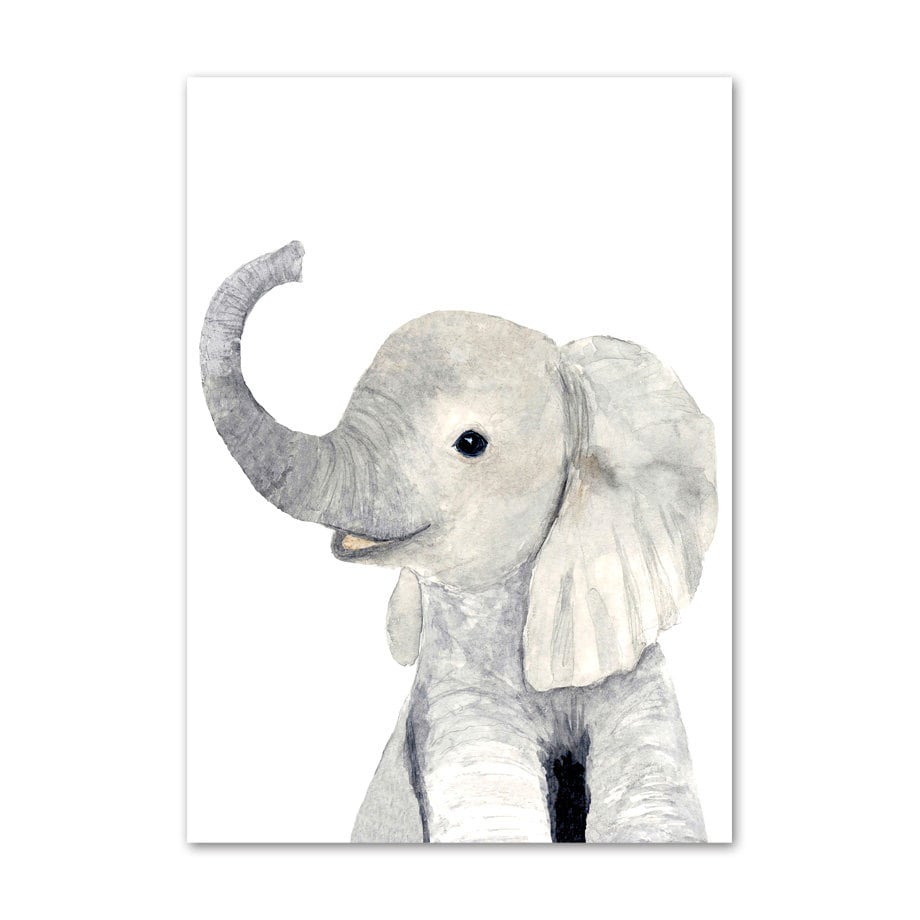 Poster Kinderzimmer Tiere Fuchs Elefant Bär Hase Zebra · Kinderzimmer Bilder · Wand Deko · Kunst Druck · Deko Print · ohne Rahmen-3