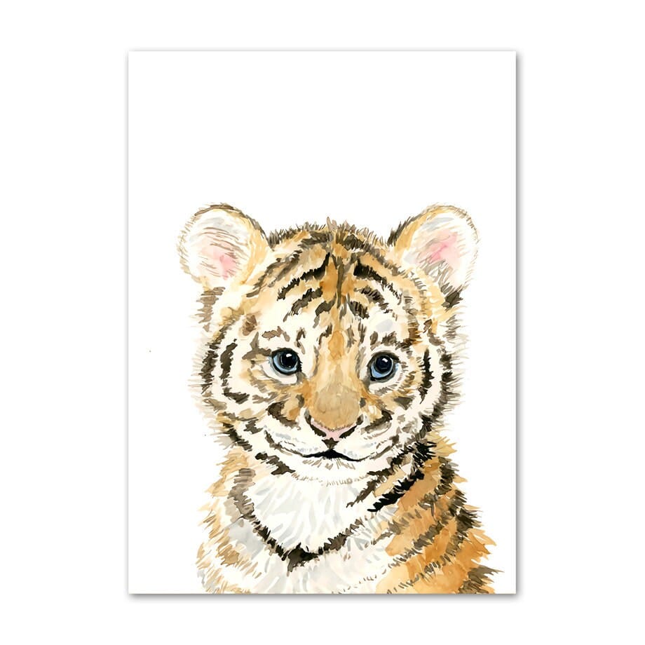 Poster Kinderzimmer Tiere Fuchs Elefant Bär Hase Zebra · Kinderzimmer Bilder · Wand Deko · Kunst Druck · Deko Print · ohne Rahmen-2