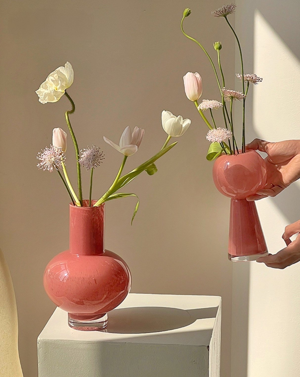 Retro Color Glazed Decorative Vase - Unique Glass Vase Decor