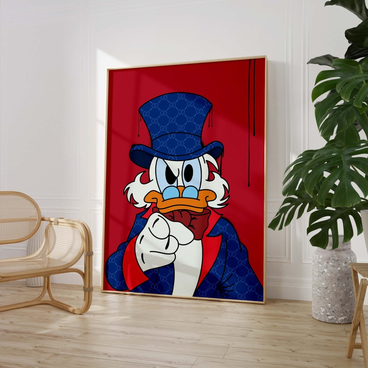 Rich Duck Cartoon Poster  · Luxury Street Art Style · Pop Art Illustration · Geld Design · Moderne Wandkunst · Print ohne Rahmen-1