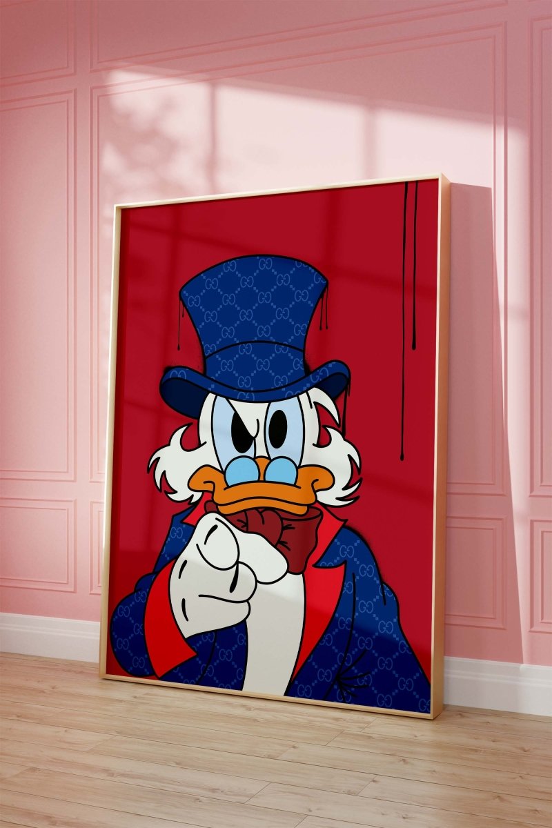 Rich Duck Cartoon Poster  · Luxury Street Art Style · Pop Art Illustration · Geld Design · Moderne Wandkunst · Print ohne Rahmen-2