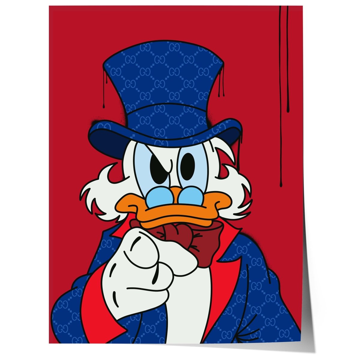 Rich Duck Cartoon Poster  · Luxury Street Art Style · Pop Art Illustration · Geld Design · Moderne Wandkunst · Print ohne Rahmen-0