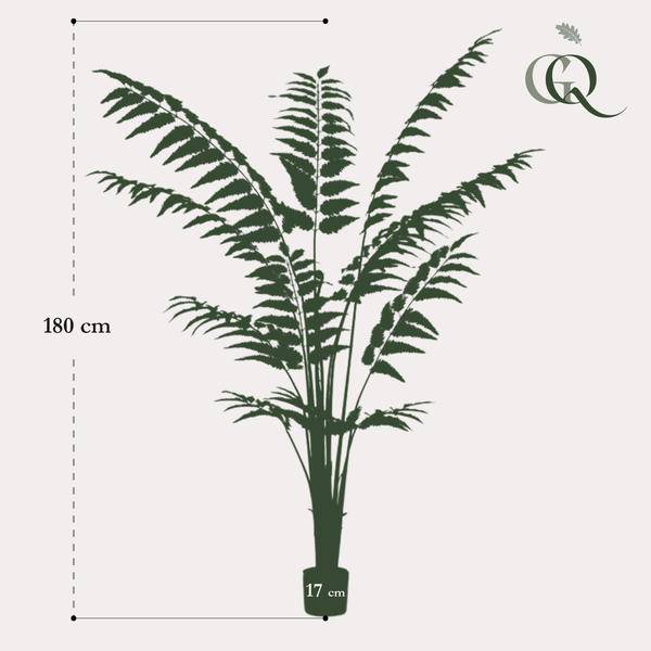 Kunstpflanze Rumohra Adiantiformis ↕180cm – künstliche Grünpflanze für Wohnzimmer, Büro, Flur & pflegeleichte Deko
