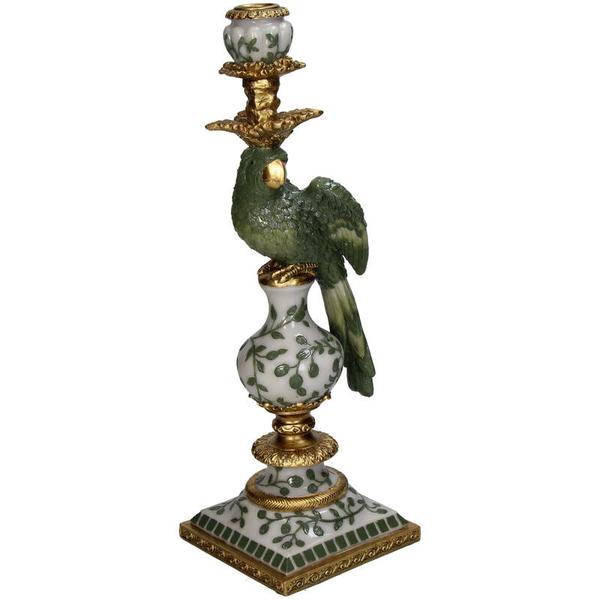 Kerzenhalter Vogel – Grün – Polyresin – 13x13x39cm – Deko & Wohnaccessoire-0