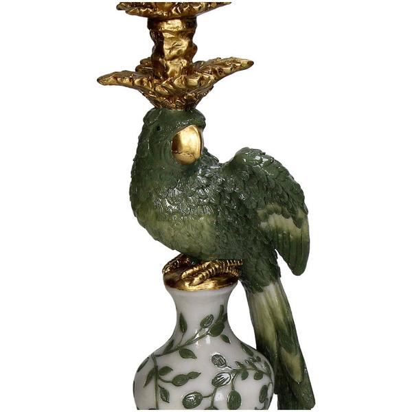 Kerzenhalter Vogel – Grün – Polyresin – 13x13x39cm – Deko & Wohnaccessoire-2