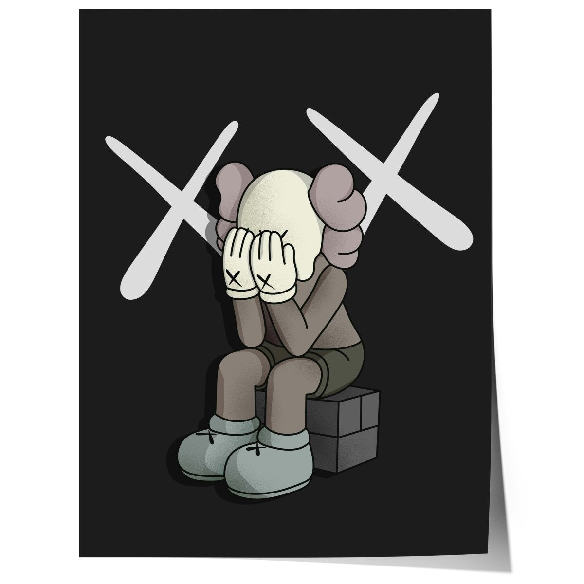 Traurige Street Art Figur Poster · Urban Pop Art Charakter Illustration · Moderne Graffiti Kunst · Print ohne Rahmen-0