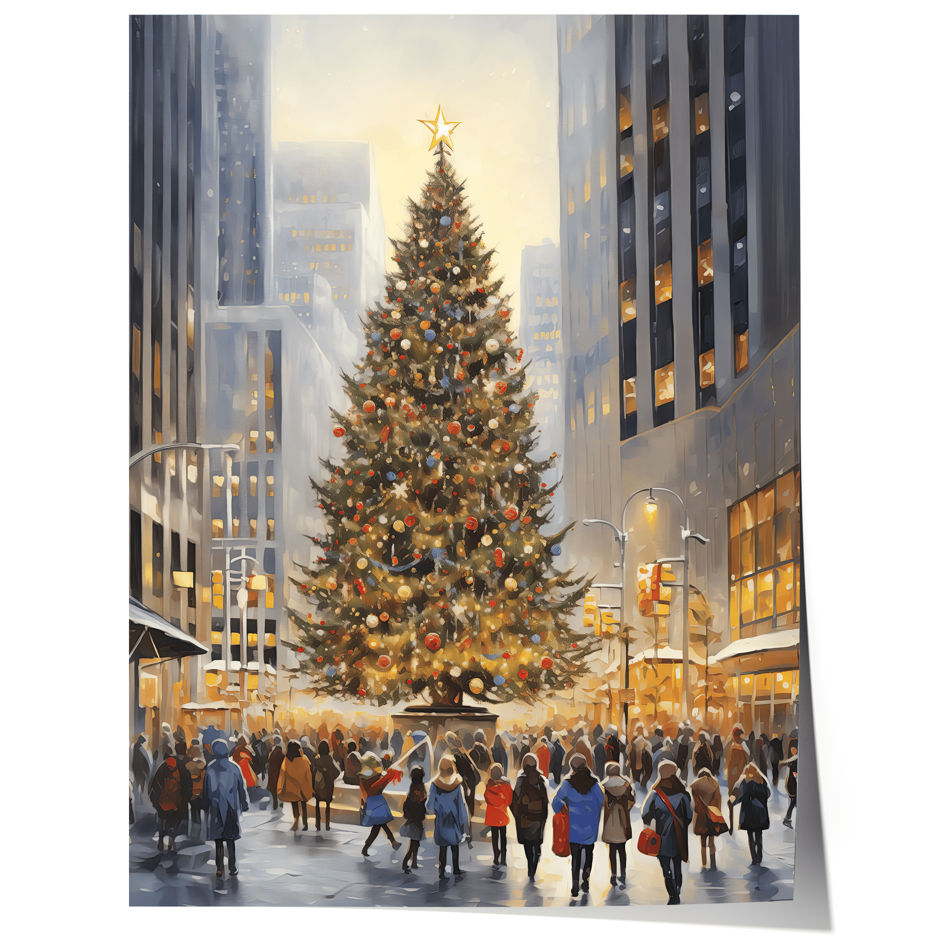 Weihnachtsbaum New York Poster · Rockefeller Center Weihnachtsbaum · Geschenkidee · Dekoprint ohne Rahmen-0